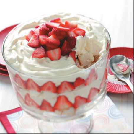 Strawberry Angel Food Cake Trifle